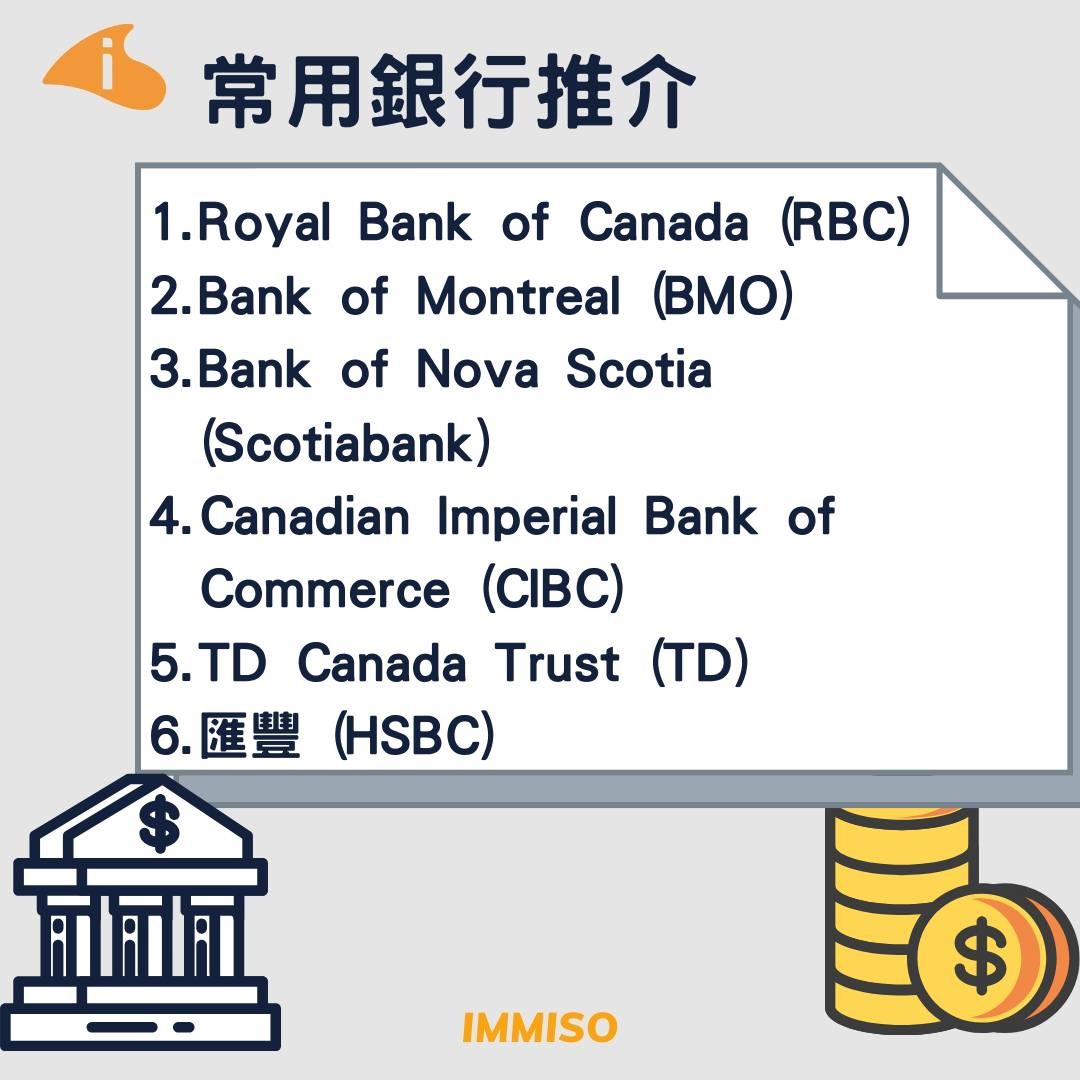 加拿大移民 • 開銀行戶口